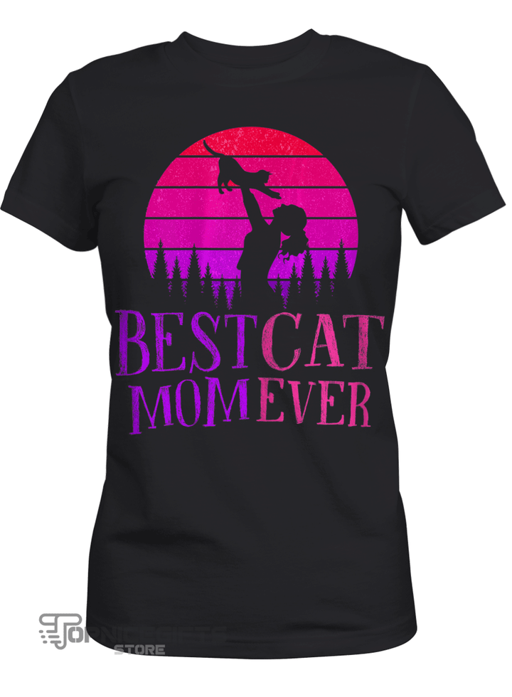 Topnicegifts Funny Best Cat Mom Kitten Love Cat Mother Feline Cats Pets T-Shirt