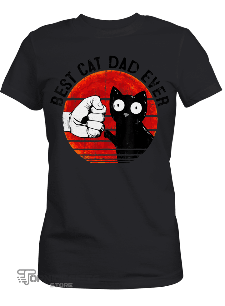 Topnicegifts mens best cat dad ever funny red moon black cat fars day gift