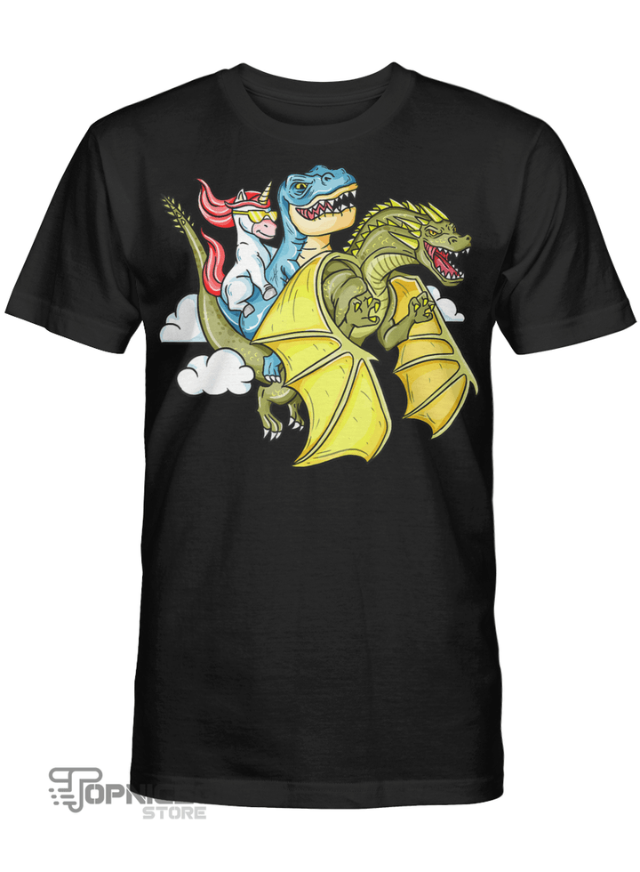 Topnicegifts Unicorn T-Rex Dragon T Shirt
