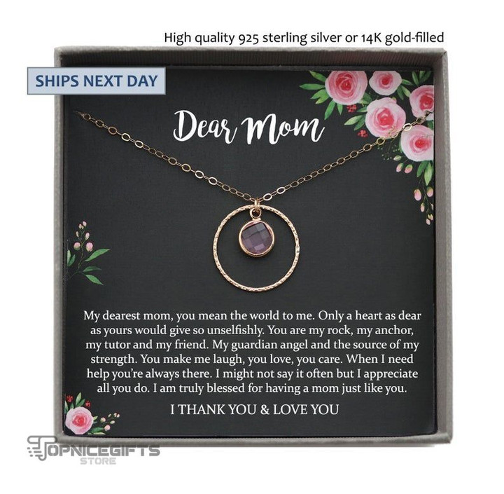 Topnicegifts Daughter Necklace - Love Knot Necklace To My Mom Gift For Mom Daughter Necklace My Dearest Mom You Mean the World To Me Jewelry