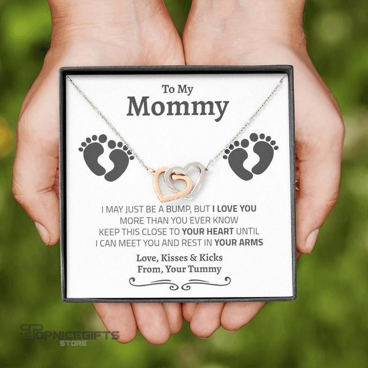 Topnicegifts Daughter Necklace - Love Knot Necklace To My Mommy I May Just Be A Bump But I Love You More Than You Ever Jewelry