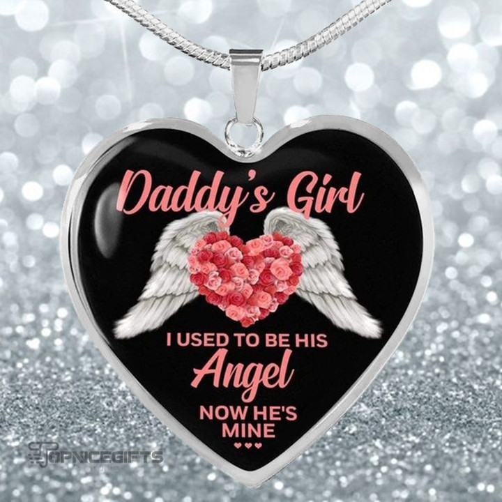 Topnicegifts Daughter Necklace - Heart Necklace To Daddy's Girl I Used to Be His Angel