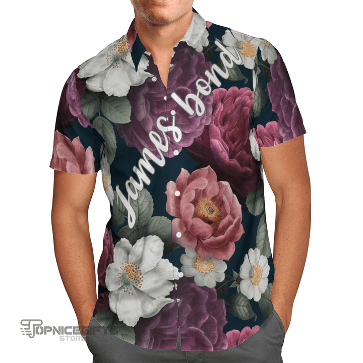 Topnicegifts Romantic floral vintage AOP Hawaii Beach Shirt