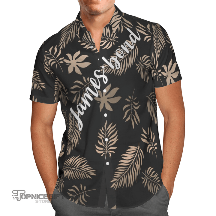 Topnicegifts Luxury tropical vintage leaf AOP Hawaii Beach Shirt