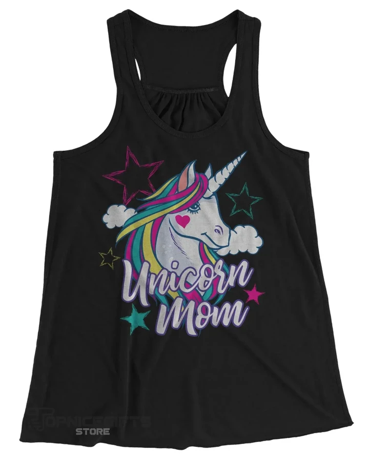 Topnicegifts Women's Unicorn Mom Tank Unicorn Mom Shirts Graphic Cute Mommy Me Top Unicorns Tshirt Tanks Racerback
