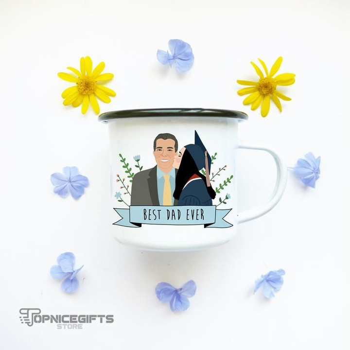 Topnicegifts Custom Dad/Mom Portrait Mug/Personalized Father's Day Mug/Custom Dad and Me Gift from Daughter/Best Dad Ever Mug/Thank you Dad/Mom Gift Custom