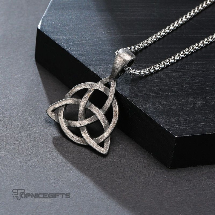 Topnicegifts Antique Viking Celtic Knot for Men Women,Oxidized Stainless Steel Nordic YHWH Theological Theory Symbol Cross Punk Jewelry