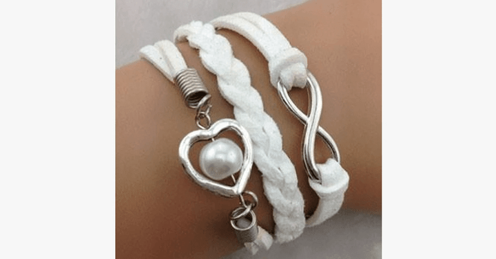Infinity Pearl Heart Bracelet - For Bonds That Last Forever