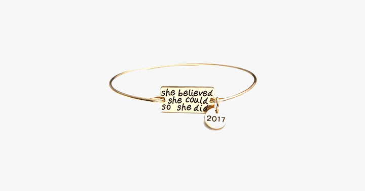 She Believed She Could So She Did Bangle With 2017 Charm