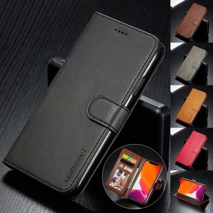 Leather Wallet Case for iPhone 12 Pro Max Mini 11 XS XR X SE 2020 8 7 6 6s Plus 5S 5 Luxury Flip Cover Coque Card Slots Magnetic