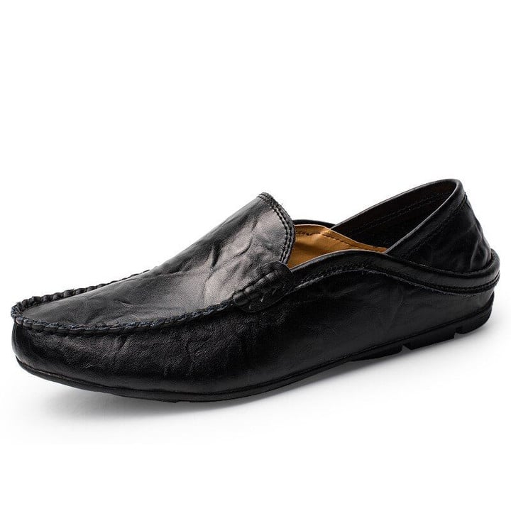 Genuine Leather Men Casual Shoes Italian Men Loafers Moccasins Slip On Men's Flats Breathable Hollow Out Male Driving Shoes