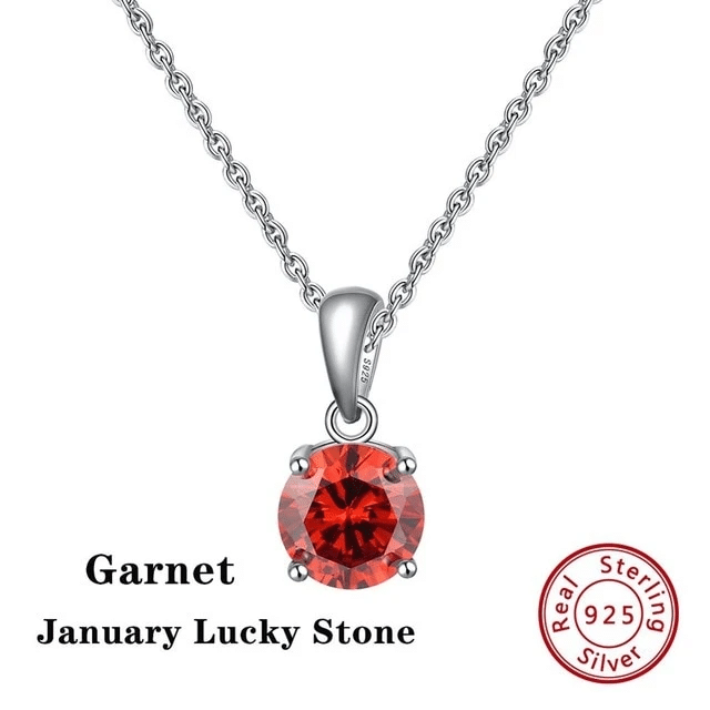 Birthstone Necklace - 925 Sterling Silver