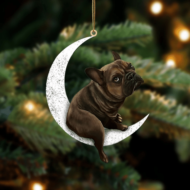 French Bulldog-Sit On The Moon-Two Sided Ornament