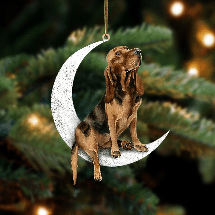 Bloodhound-Sit On The Moon-Two Sided Ornament
