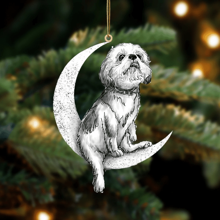 Shih Tzu-Sit On The Moon-Two Sided Ornament