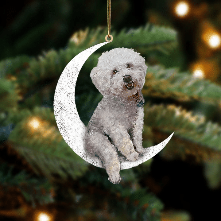 Bichon Frise-Sit On The Moon-Two Sided Ornament