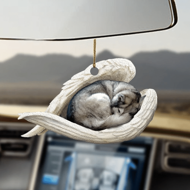 Siberian husky sleeping angel siberian husky lovers dog moms ornament