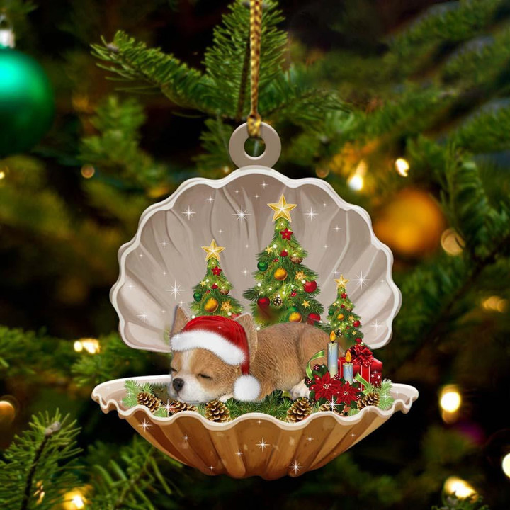 Chihuahua3-Sleeping Pearl in Christmas Two Sided Ornament