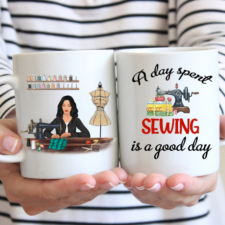 89Customized My Sewing Place Is My Happy Place Personalized Mug