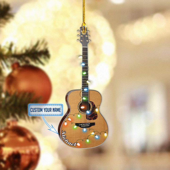 Personalized Brown Acoustic Guitar XS0511013YC Ornaments