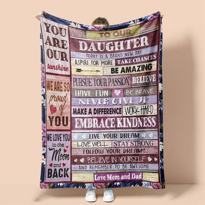 Daughter Love From Mom And Dad Blanket
