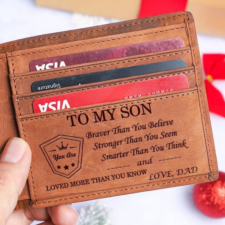 Dad To Son - Loved More Than You Know - Top-grain Leather Wallet