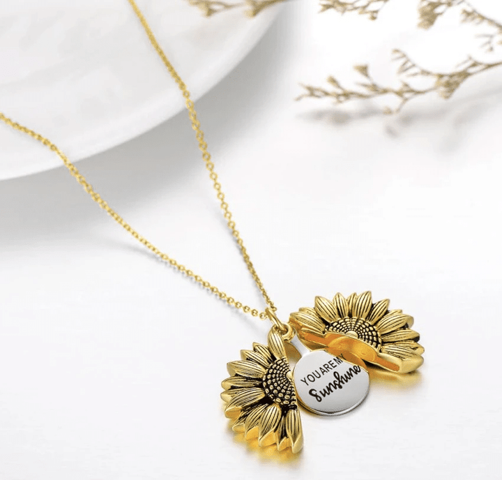 You are my Sunshine Sunflower Necklace (Free Gift Box)
