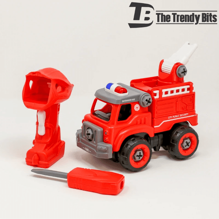 DIY Fire Truck With 2-in-1 Electric Drill and Remote Control