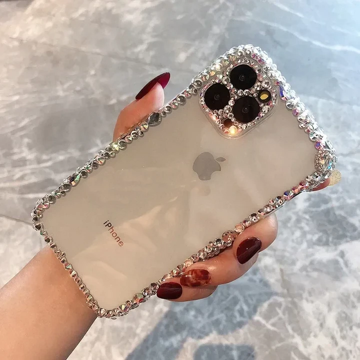 Luxury fashion Bling Rhinestone Gem diamond Soft phone case for apple iphone 11 Pro Max 12 MiNi Glitter Camera protection cover