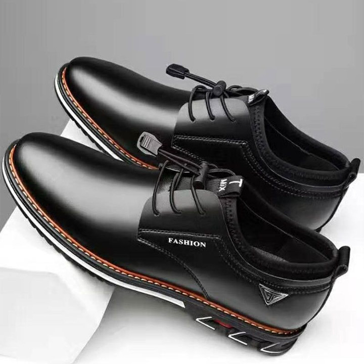 Men Shoes Leather Cowhide Leather Shoes Men Comfortable Low-top British Casual Single Shoes Leather Shoes Formal Shoes