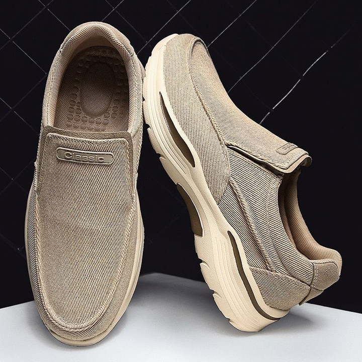Men's Casual Shoes Canvas Breathable Loafers Comfortable Outdoor Walking Shoes Classic Loafers Men Sneakers