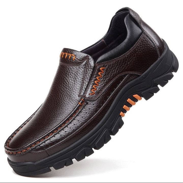 Genuine Leather Shoes Men Loafers Soft Cow Leather Men Casual Shoes Male Footwear Black Brown Slip-on