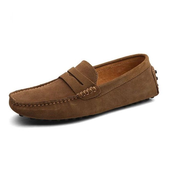 Men Loafers Soft Moccasins High Quality Spring Autumn Genuine Leather Shoes Men Warm Flats Driving Shoes Plus Size