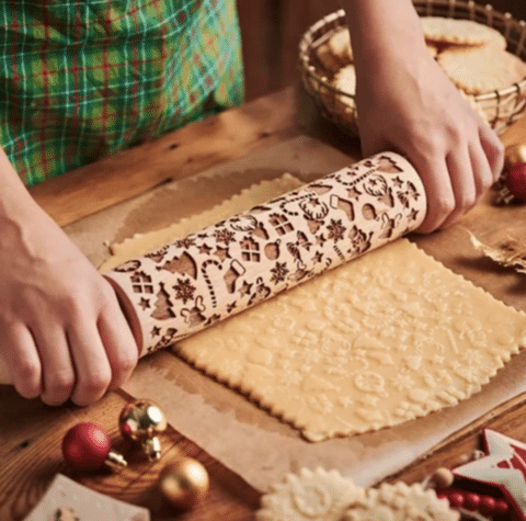 🔥Christmas Embossing Rolling Pin
