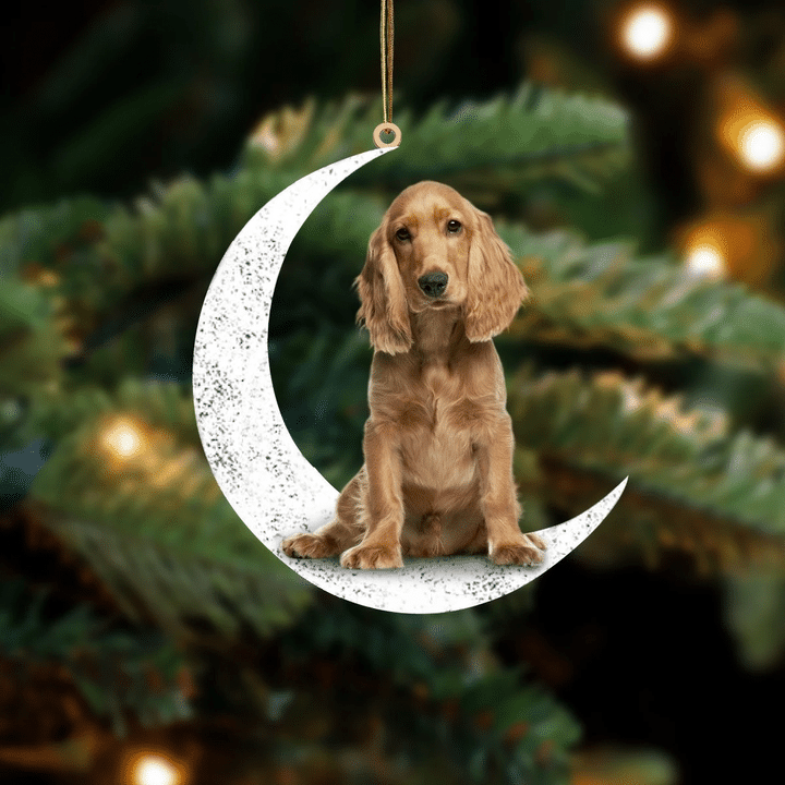 Cocker Spaniel 2-Sit On The Moon-Two Sided Ornament