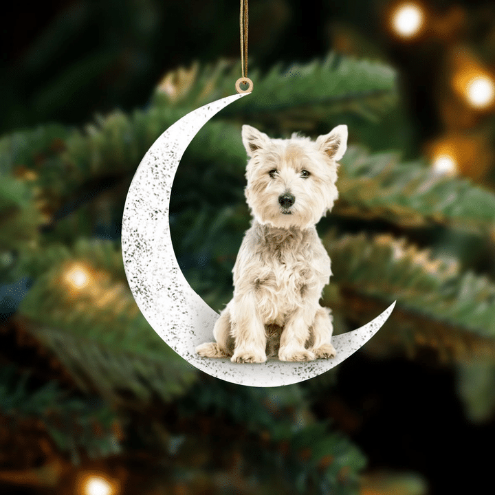 West Highland White Terrier 1-Sit On The Moon-Two Sided Ornament