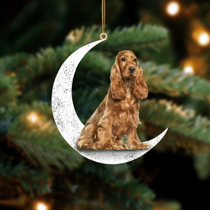 Cocker Spaniel 1-Sit On The Moon-Two Sided Ornament