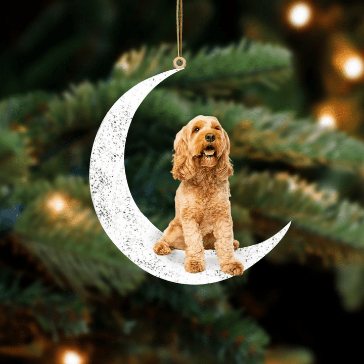 Cockapoo 1-Sit On The Moon-Two Sided Ornament
