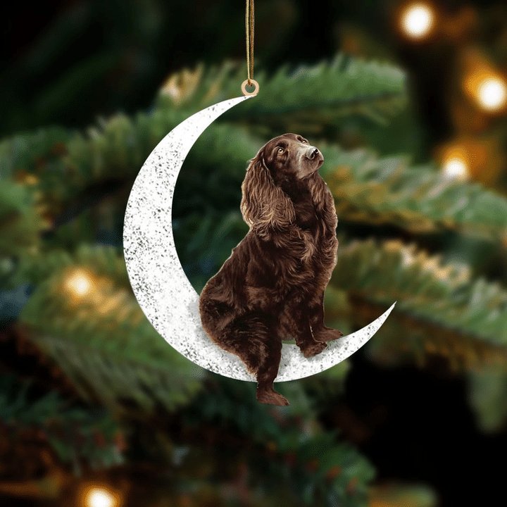 Boykin Spaniel-Sit On The Moon-Two Sided Ornament