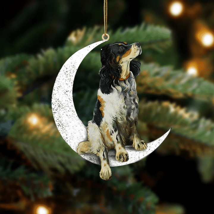 English Setter-Sit On The Moon-Two Sided Ornament
