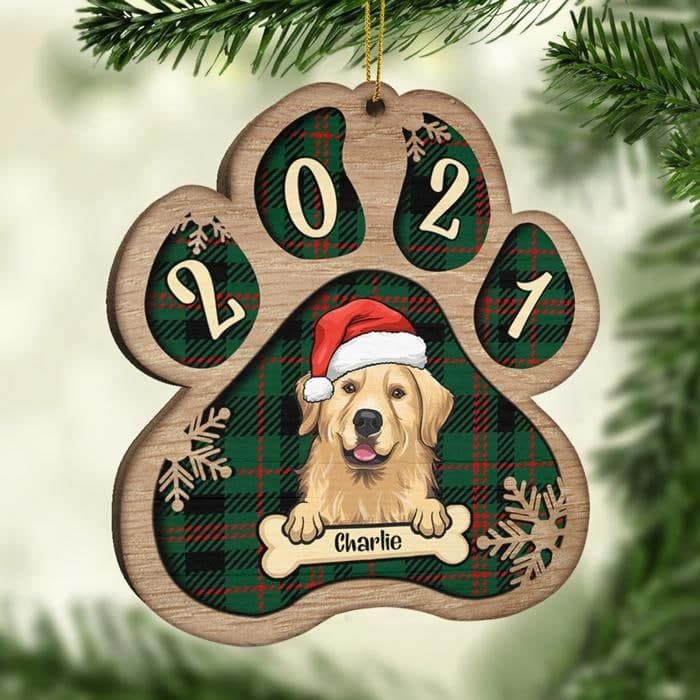 Personalized Dog Breeds Custom Shaped Wooden Christmas Ornament Keepsake