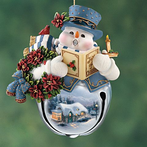 Snowman jingle bell ornaments