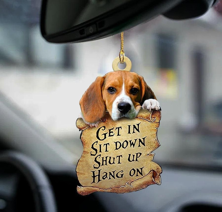 Beagle get in beagle lover dog mom two sided ornament