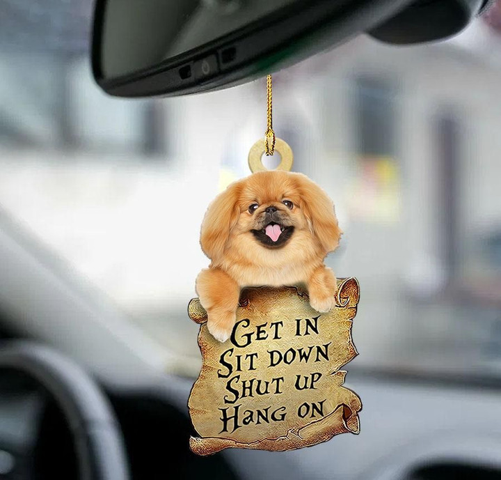 Pekingese get in two sided ornament
