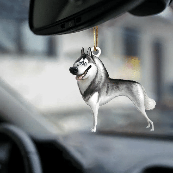 Husky-Look at me-two sided ornament