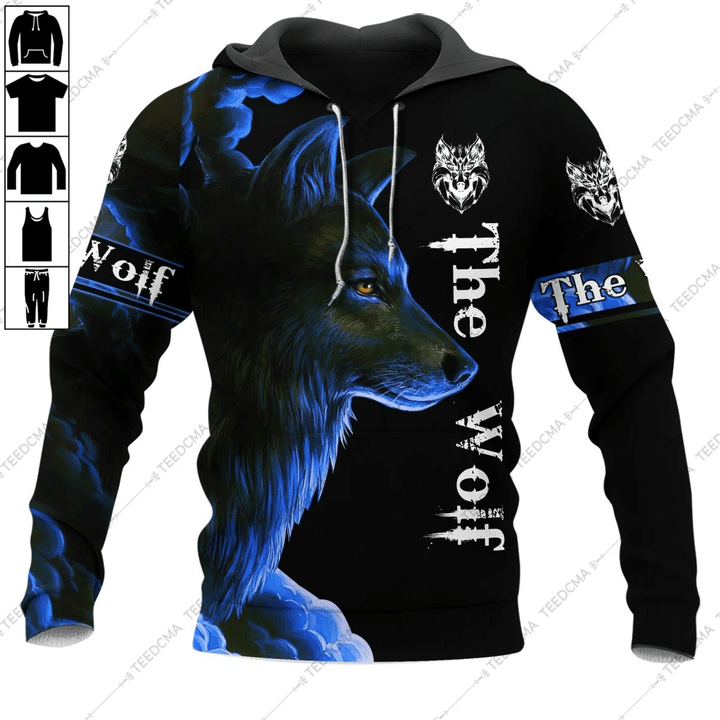 The Wolf Blue Style 3D All Over Printed Apparel