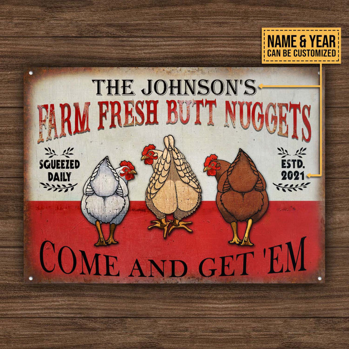 Personalized Chicken Nuggets Customized Vintage Metal Sign