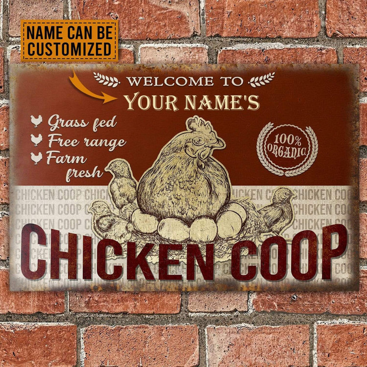 Personalized Chicken Coop Farm Fresh Classic Metal Signs