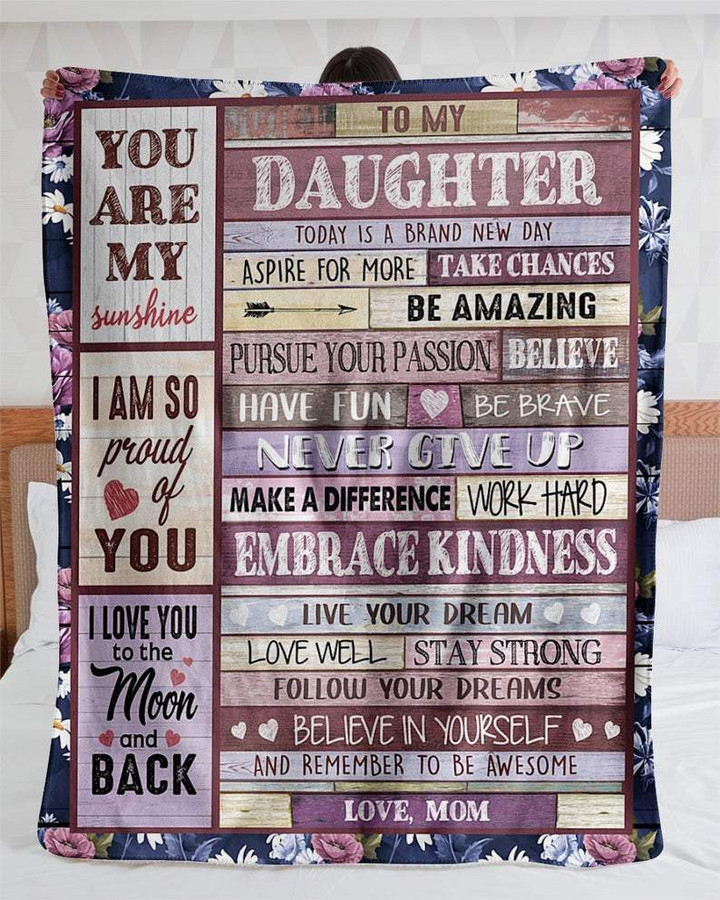 To My Daughter 3D Personalized All Over Printed Blanket