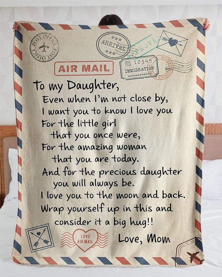Air Mail Letter To Daughter 3D Personalized All Over Printed Blanket